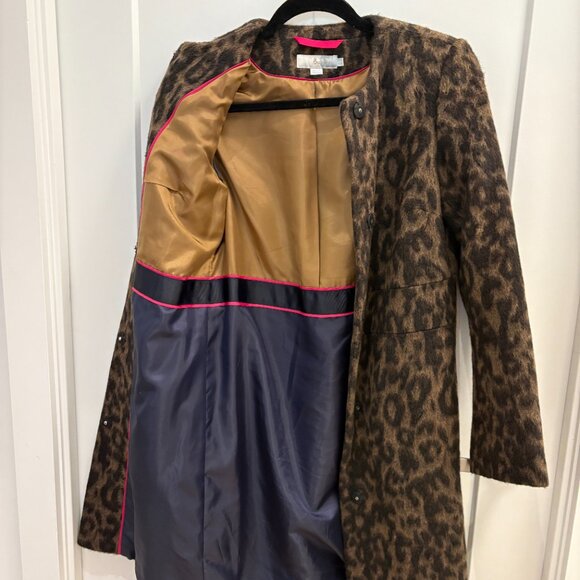 Boden Leopard Print Coat – Size 4 (US) - Picture 2 of 4